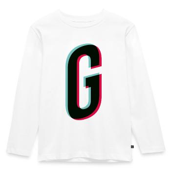 G - letter - G - Kids' Premium Longsleeve Shirt - white - Front - AI Model Kid Female (0cm)