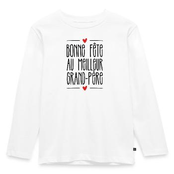 Bonne fête au meilleur grand-père - T-shirt manches longues Premium Enfant - blanc - Devant - AI Model Kid Female (0cm)