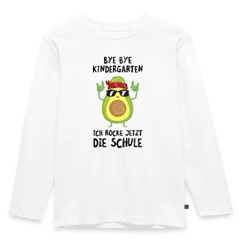 Rocke Jetzt Die Schule Avocado Kindergarten - Kinder Premium Bio Langarmshirt - Weiß - Vorne - AI Model Kid Female (0cm)