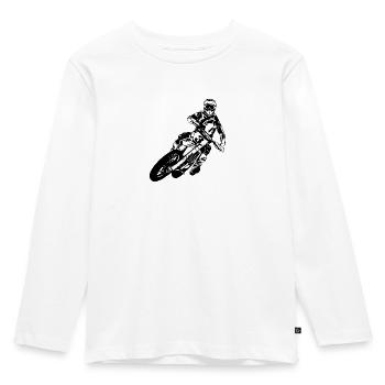 Supermoto - Kinder Premium Bio Langarmshirt - Weiß - Vorne - AI Model Kid Female (0cm)