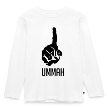 One Ummah Black - Kids' Premium Longsleeve Shirt - white - Front - AI Model Kid Female (0cm)