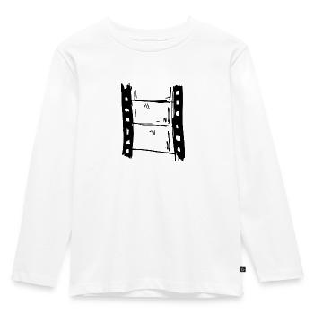 Kino - Filmstreifen - Filmband - Kinder Premium Bio Langarmshirt - Weiß - Vorne - AI Model Kid Female (0cm)