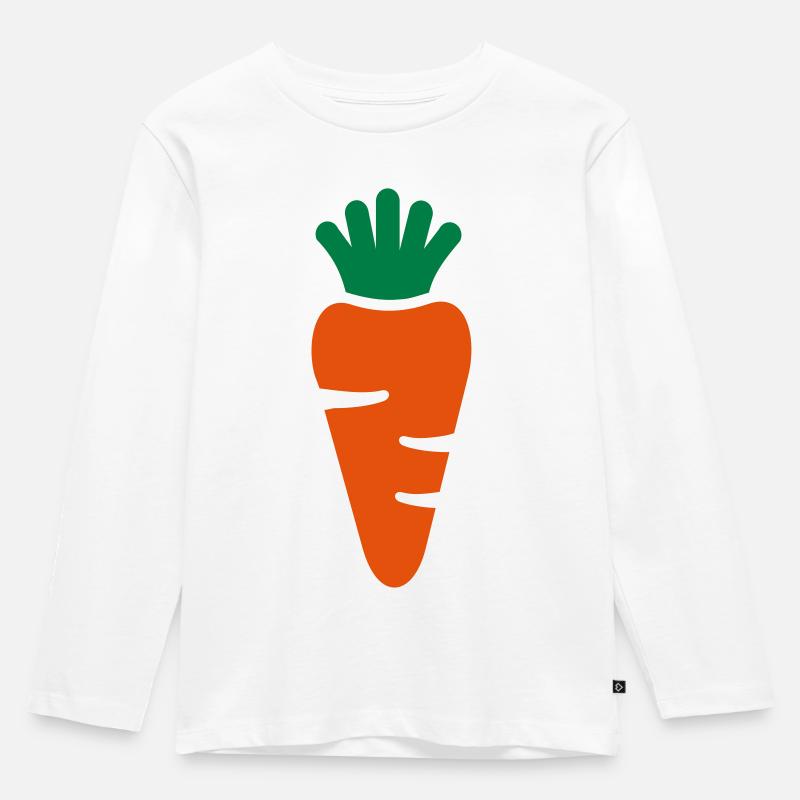 Möhre - Kinder Premium Bio Langarmshirt - Weiß