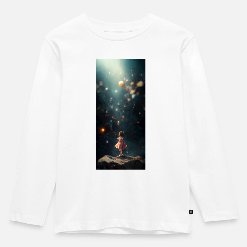 Mädchen - Kinder Premium Bio Langarmshirt - Weiß