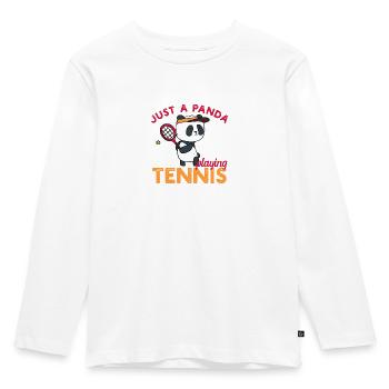 Panda Tennis Saying Sports Tennis Player Gift - Kids' Premium Longsleeve Shirt - white - Front - AI Model Kid Female (0cm)