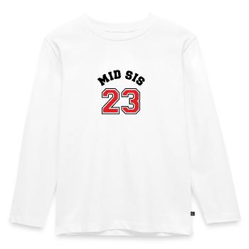Mid Sis 2023 Mittlere Schwester Baby Geburt Kind - Kinder Premium Bio Langarmshirt - Weiß - Vorne - AI Model Kid Female (0cm)