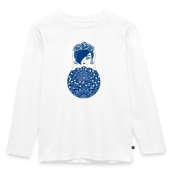 Matroschka Fina - Kinder Premium Bio Langarmshirt - Weiß - Vorne - AI Model Kid Female (0cm)