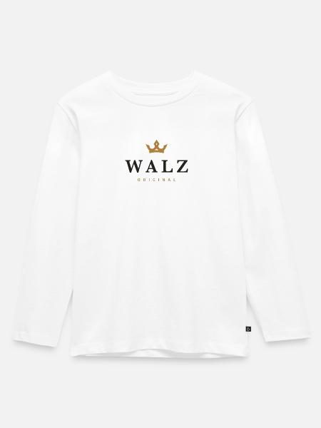 Walz Original Familienlogo - Kinder Premium Bio Langarmshirt - Weiß