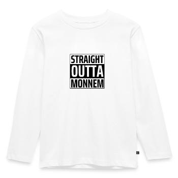 Straight outta Monnem funny Mannheim Statement - Kids' Premium Longsleeve Shirt - white - Front - AI Model Kid Female (0cm)