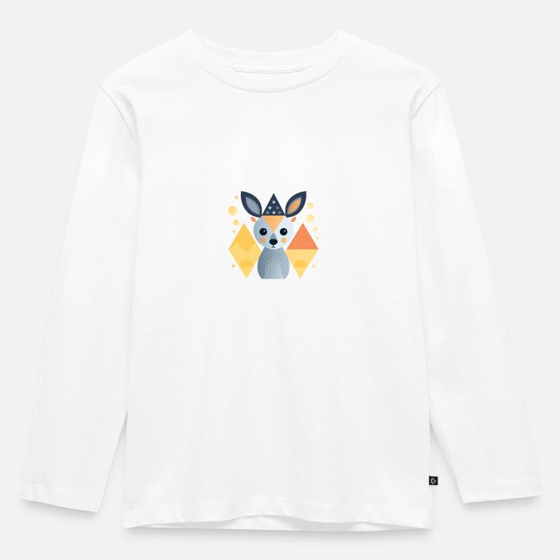 Abstract Animal - Kinder Premium Bio Langarmshirt - Weiß