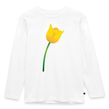 Gelbe Tulpe - Kinder Premium Bio Langarmshirt - Weiß - Vorne - AI Model Kid Female (0cm)