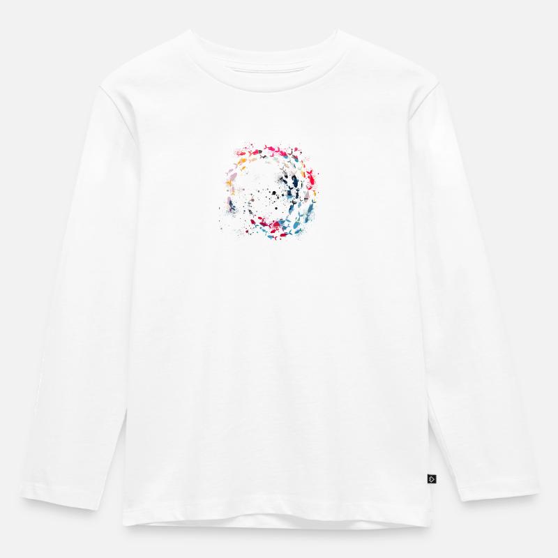 fischschwarm,fische,malerei,bunt,graffiti,bunt - Kinder Premium Bio Langarmshirt - Weiß