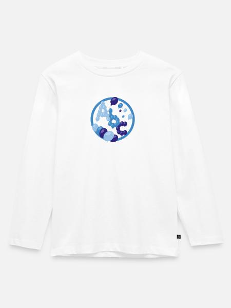 Luftiges Kinder Abc in blau. - Kinder Premium Bio Langarmshirt - Weiß