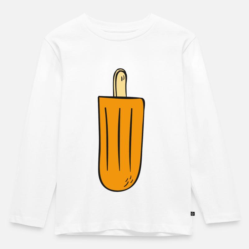 Eis am Stiel - Kinder Premium Bio Langarmshirt - Weiß