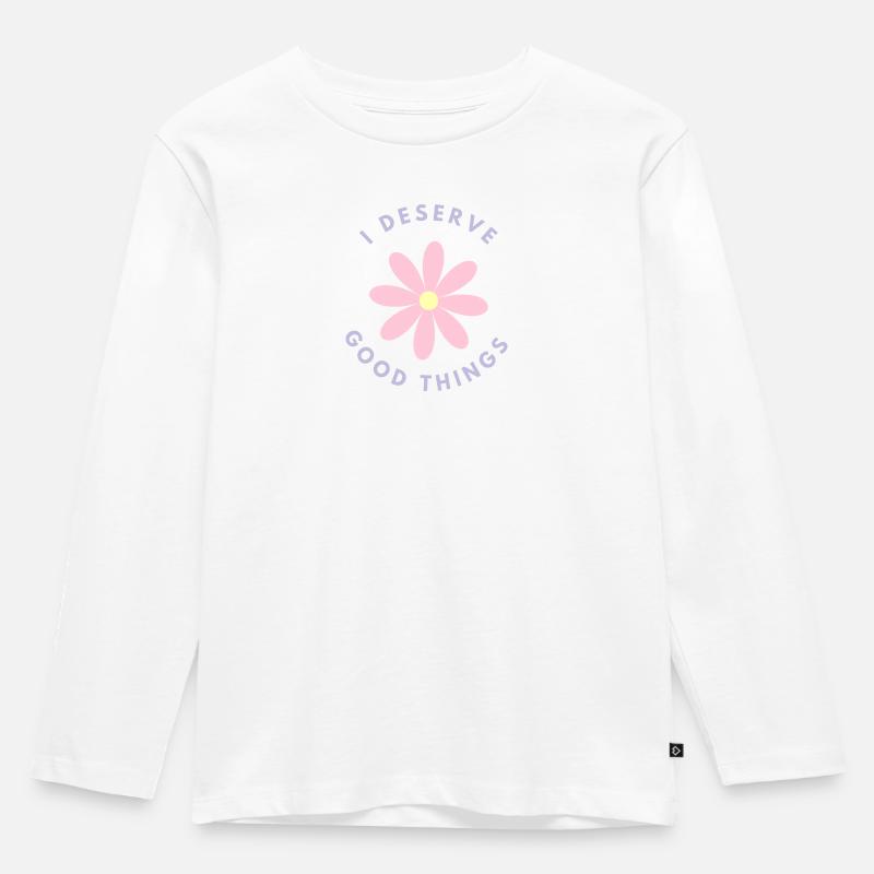 In verdient gute Dinge - Kinder Premium Bio Langarmshirt - Weiß