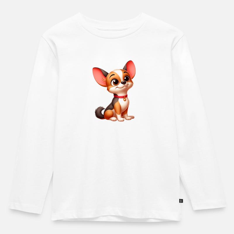 Chihuahua - Kinder Premium Bio Langarmshirt - Weiß