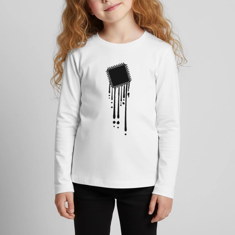 processor melt drops graffiti cpu computer Kids' Premium Longsleeve Shirt