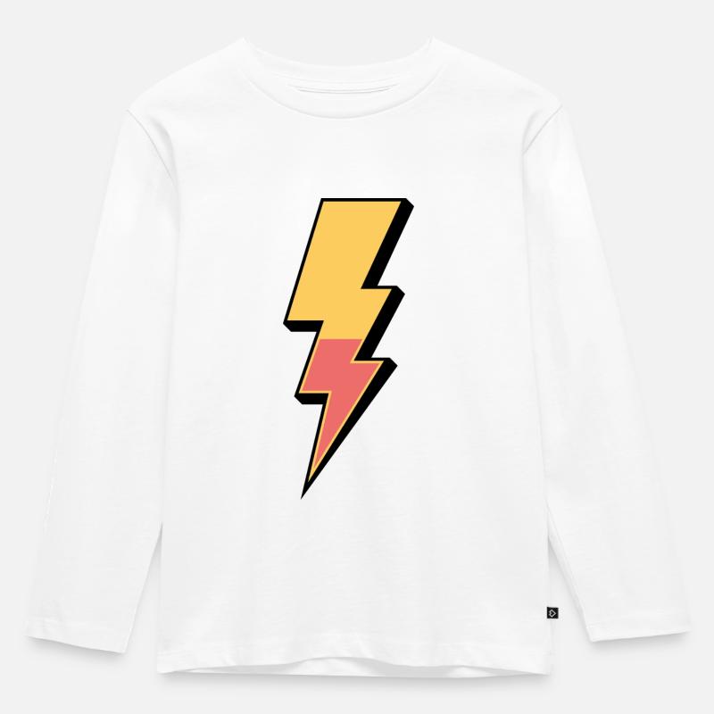 Blitz - Kinder Premium Bio Langarmshirt - Weiß