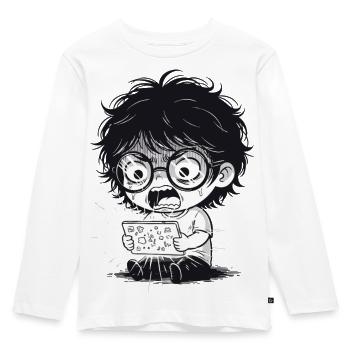 Child Anger Tablet Digital Scream - Kids' Premium Longsleeve Shirt - white - Front - AI Model Kid Female (0cm)
