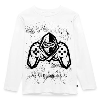 Gamer Controller – Geek-Geschenk - Kinder Premium Bio Langarmshirt - Weiß - Vorne - AI Model Kid Female (0cm)