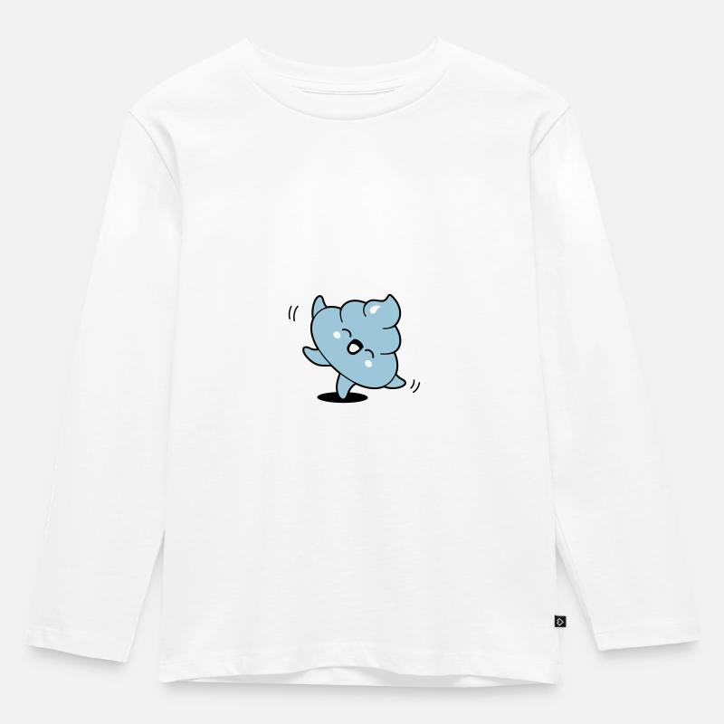 Poo kawaii dancing - Kids' Premium Longsleeve Shirt - white