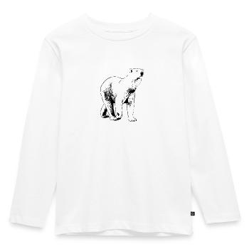 Eisbär - Polar bear - Arktis - Kinder Premium Bio Langarmshirt - Weiß - Vorne - AI Model Kid Female (0cm)