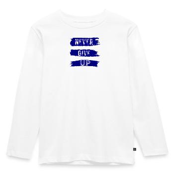 NEVER GIVE UP - T-shirt manches longues Premium Enfant - blanc - Devant - AI Model Kid Female (0cm)