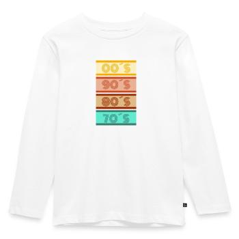 Jahrzehnte in bunt - Kinder Premium Bio Langarmshirt - Weiß - Vorne - AI Model Kid Female (0cm)