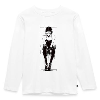 just a girl - Kids' Premium Longsleeve Shirt - white - Front - AI Model Kid Female (0cm)