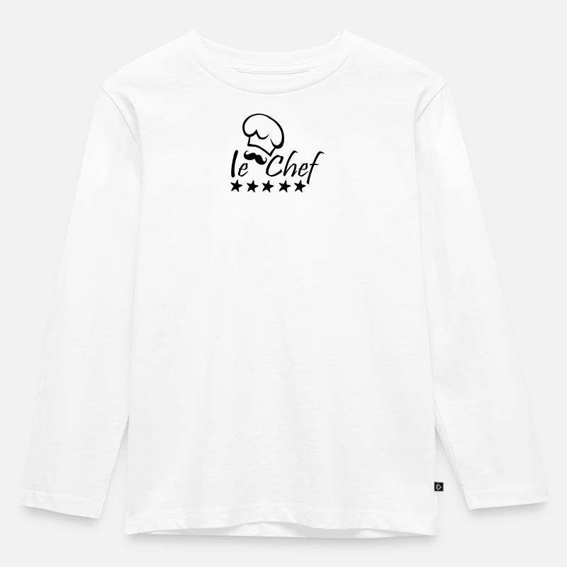 Le Chef - Kinder Premium Bio Langarmshirt - Weiß