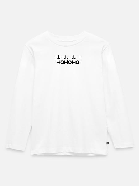 HoHoHo + Japanischer Text – Schwarz - Kinder Premium Bio Langarmshirt - Weiß