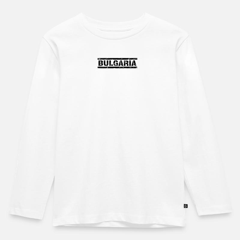 Bulgaria - Kinder Premium Bio Langarmshirt - Weiß