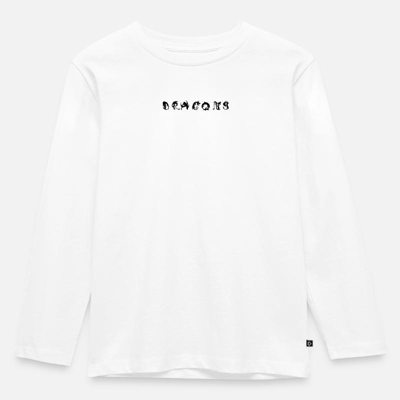 Drachen Design Fantasy - Kinder Premium Bio Langarmshirt - Weiß