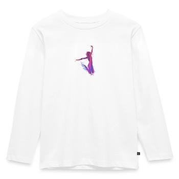 jump,dance,dancer,graffiti,pink,pink - Kids' Premium Longsleeve Shirt - white - Front - AI Model Kid Female (0cm)
