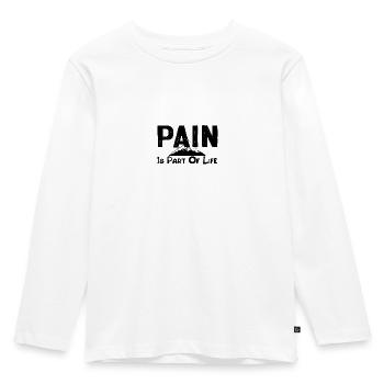 Schmerz ist Teil des Lebens Bergsteiger - Kinder Premium Bio Langarmshirt - Weiß - Vorne - AI Model Kid Female (0cm)
