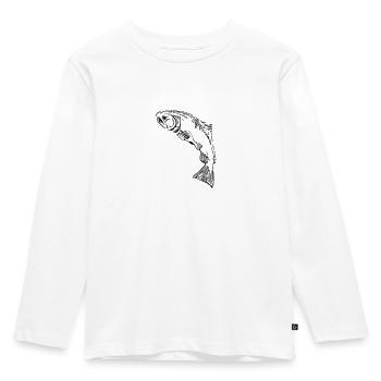 Lachs - Kinder Premium Bio Langarmshirt - Weiß - Vorne - AI Model Kid Female (0cm)