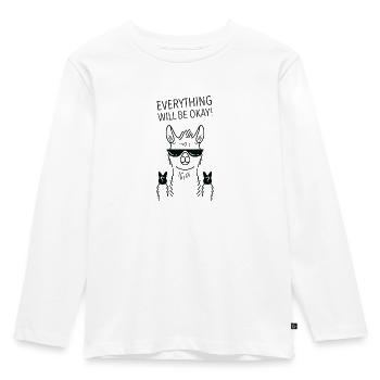 Everything Will Be Okay, Llama Alpaca - T-shirt manches longues Premium Enfant - blanc - Devant - AI Model Kid Female (0cm)