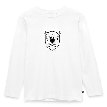 Schädel - Kinder Premium Bio Langarmshirt - Weiß - Vorne - AI Model Kid Female (0cm)