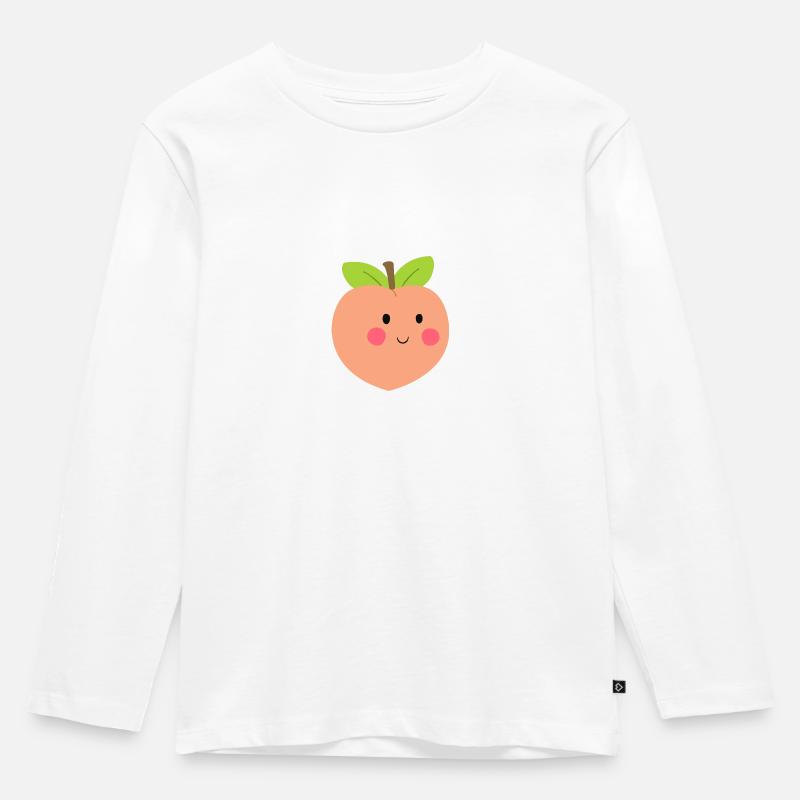 Süßer Pfirsich - Kinder Premium Bio Langarmshirt - Weiß