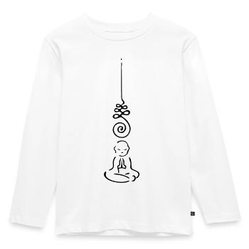 UNALOME Buddha Vektor - Kinder Premium Bio Langarmshirt - Weiß - Vorne - AI Model Kid Female (0cm)