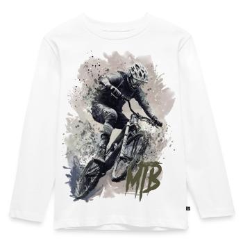 Mtb - Kinder Premium Bio Langarmshirt - Weiß - Vorne - AI Model Kid Female (0cm)