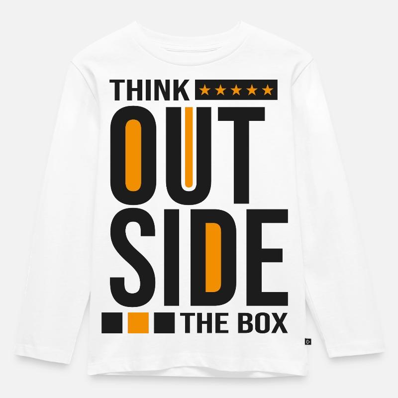 Think Outside the Box – Creative Mindset Statement - Kids' Premium Longsleeve Shirt - white