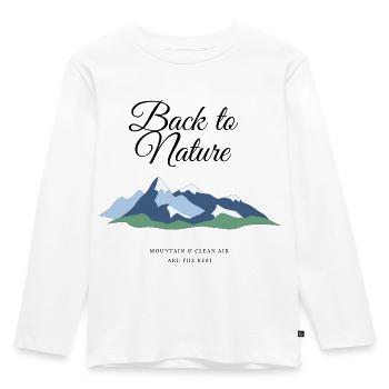 Back to Nature - Kids' Premium Longsleeve Shirt - white - Front - AI Model Kid Female (0cm)