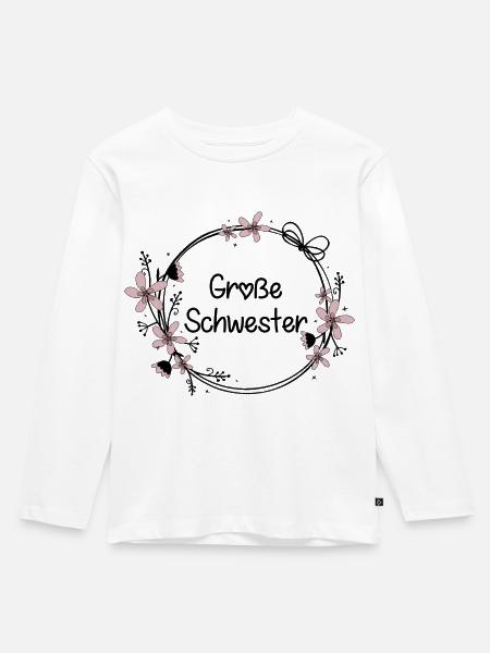 Große Schwester - Kinder Premium Bio Langarmshirt - Weiß