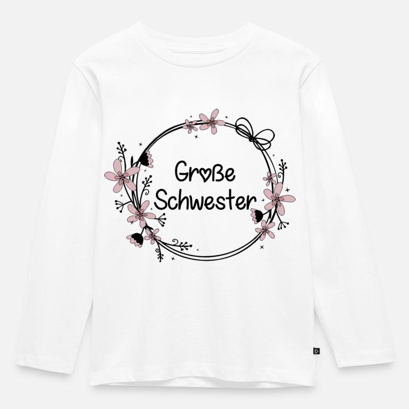 Große Schwester - Kinder Premium Bio Langarmshirt - Weiß