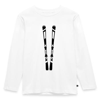 Ski, Skier - Kinder Premium Bio Langarmshirt - Weiß - Vorne - AI Model Kid Female (0cm)