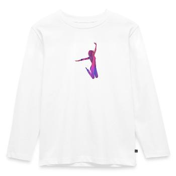 jump,tan,dancer,graffiti,pink,pink - Kids' Premium Longsleeve Shirt - white - Front - AI Model Kid Female (0cm)