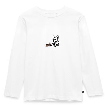 QR Code - Kids' Premium Longsleeve Shirt - white - Front - AI Model Kid Female (0cm)