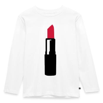 Lippenstift - Kinder Premium Bio Langarmshirt - Weiß - Vorne - AI Model Kid Female (0cm)