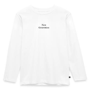 New Generation - Kinder Premium Bio Langarmshirt - Weiß - Vorne - AI Model Kid Female (0cm)